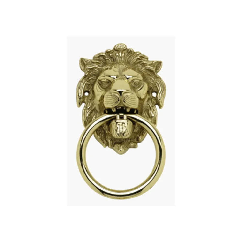 BATTENTE OTTONE LEONE C/ANELLO 155 MM ANTICATO (2