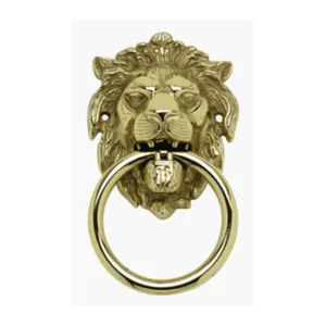 BATTENTE OTTONE LEONE C/ANELLO 155 MM ANTICATO (2