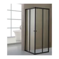 BOX DOCCIA CRISTALLO TRASP 6 MM 80X 80 NERO OPACO