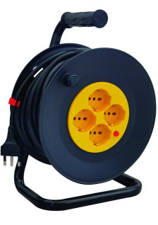 LEXMAN CABLE REEL 25MT PLUG 16A 4 UNIVERSAL SOCKETS WITH FIXED DRUM
