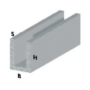 PROFILO CROMO H.100 CM CANALINO U 10X16