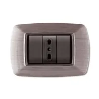 PLACCA LIFE LIVING PLAST ACCIAIO SATINATO 3P (10