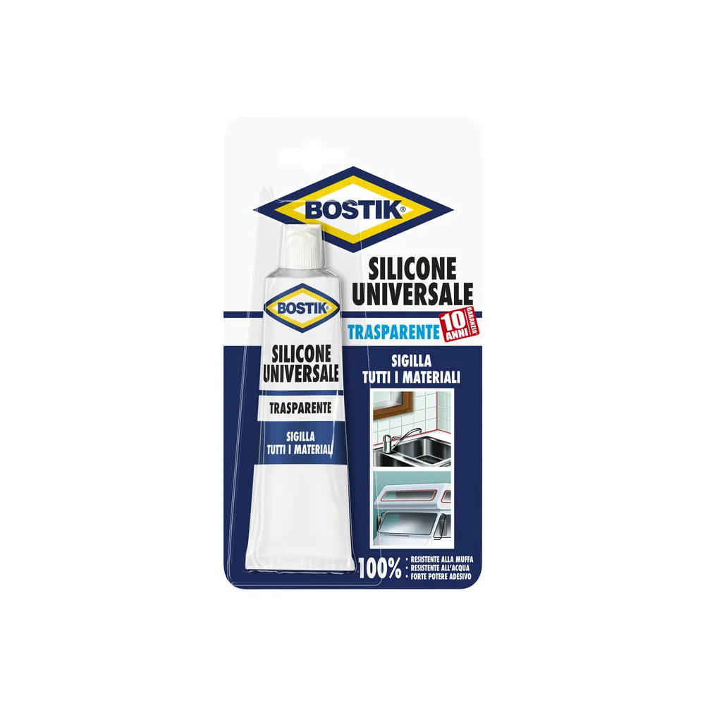 BOSTIK SILICONE UNIVERSALE 60 ML TRASPAR BLISTER (12