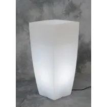 VASO STILO SQUARE BRIGHT 40X40X90CM LUCE BIANCA