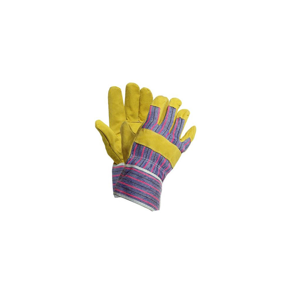 YELLOW PIGLET GLOVES CE-1 BACK - CANVAS CUFF
