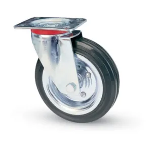 RUOTA INDUSTRIALE D 200 MM GOMMA 80 PIASTRA GIR