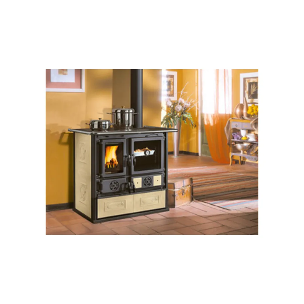 CUCINA LEGNA 8.8 KW ROSA 5.0 VST CERAMICA PANNA