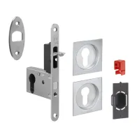 KIT MANIGLIE QUADRO PORTA SCORR C/CHIAVE EASY G500T BCO