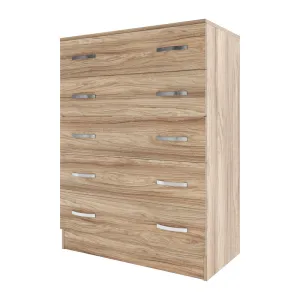 KIT CASSETTIERA 5 CASSETTI 111X45X80 ROVERE BARLY K021