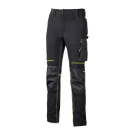 U-POWER PANTALONE ATOM SLIM FIT NERO-GIALLO TG.M