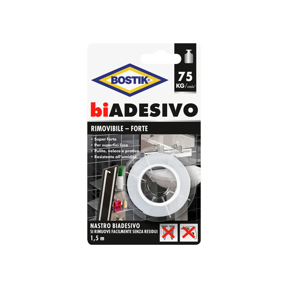 BOSTIK NASTRO BIADESIVO RIMOVIBILE 19MMX1
