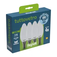 BEGHELLI LED OLIVA E14  5W 58055 FREDDA 6500K SET 4 (10