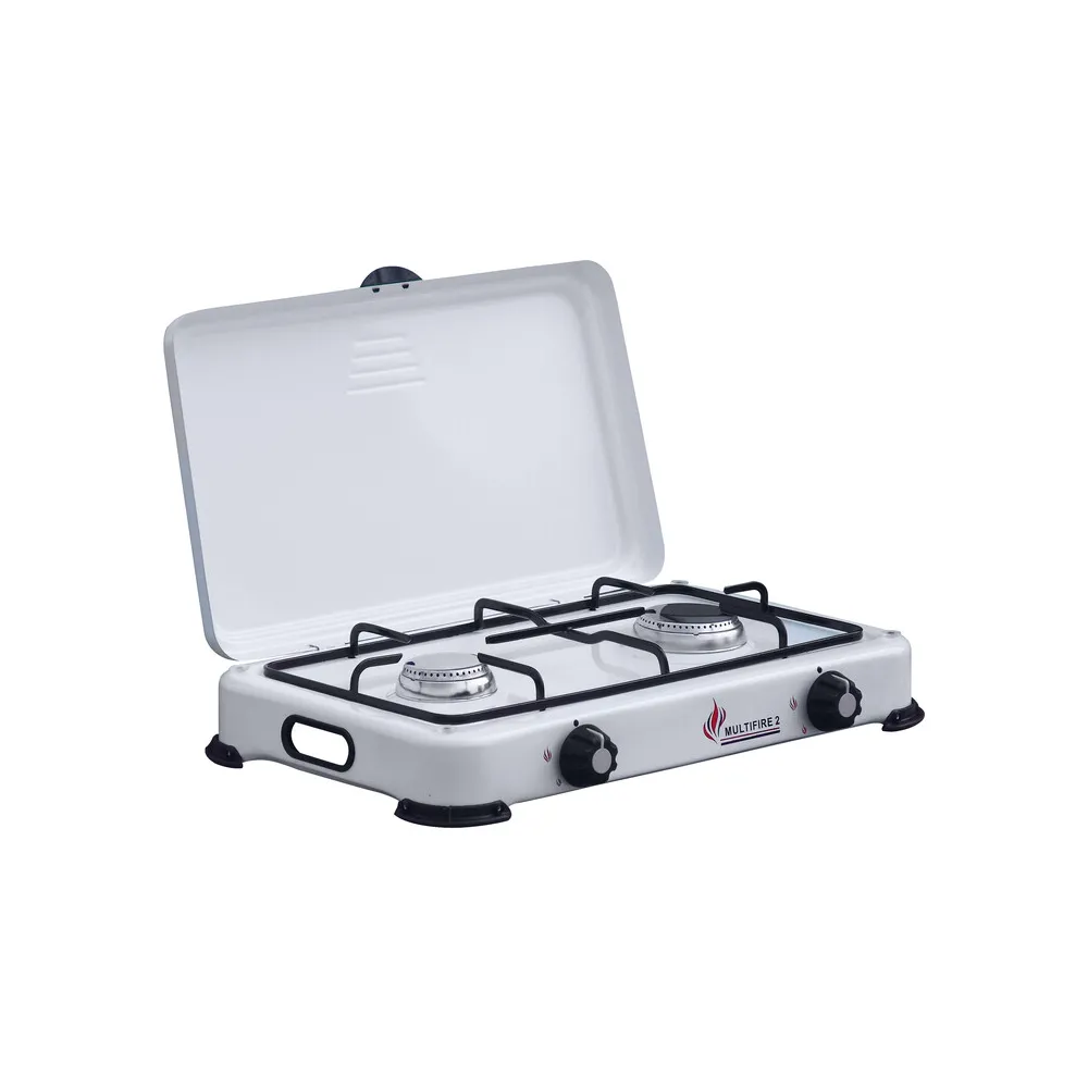 FORNELLO A GAS 2 FUOCHI C/COPERCHIO CAMPING MULTIFIRE 2