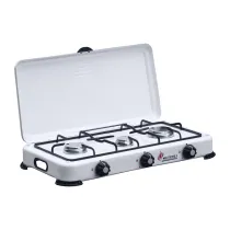 FORNELLO A GAS 3 FUOCHI C/COPERCHIO CAMPING  MULTIFIRE 3