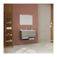 MOBILE BAGNO OSLO 2 ANTE 80 SOSP. ROVERE GRIGIO