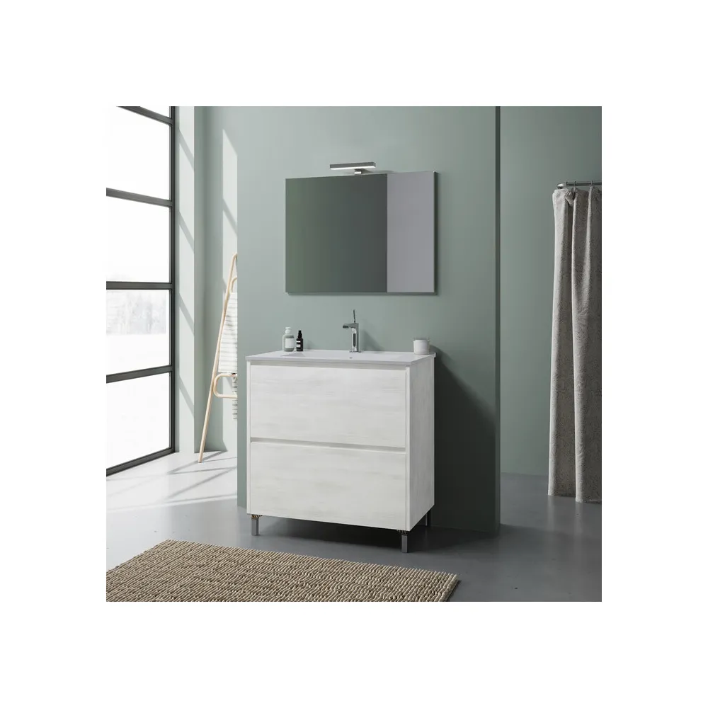 MOBILE BAGNO LISBONA 2C 80 ROVERE BIANCO MOBILE BAGNO LISBONA 2C 80 ROVERE BIANCO