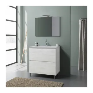 MOBILE BAGNO LISBONA 2C 80 ROVERE BIANCO