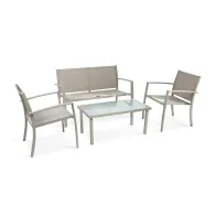 C SALOTTO SANTIAGO ACCIAIO 4PZ MARRONE