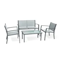 C SALOTTO SANTIAGO ACCIAIO 4PZ GRIGIO