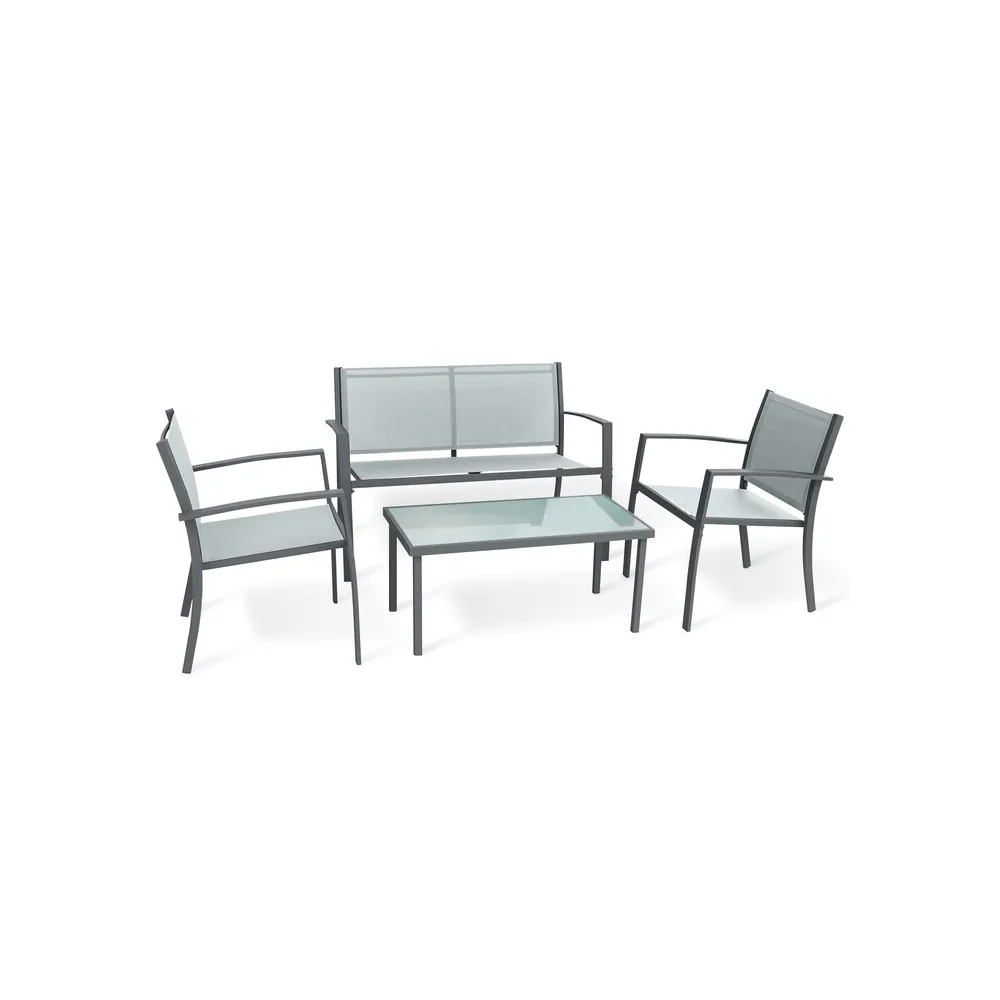 C SALOTTO SANTIAGO ACCIAIO 4PZ GRIGIO C SALOTTO SANTIAGO ACCIAIO 4PZ GRIGIO