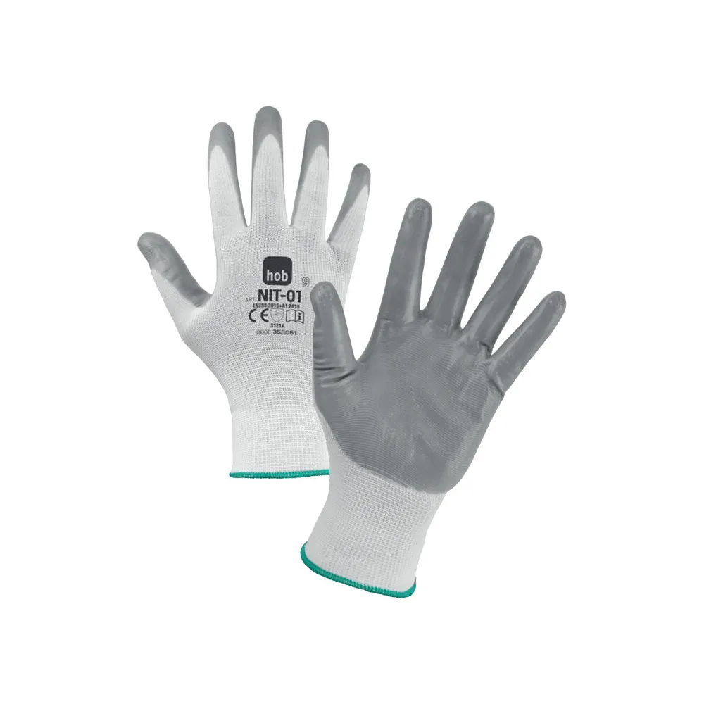 GUANTI HOB POLIESTERE/NITRILE NBR NIT-01 TG. 8 (12 GUANTI HOB POLIESTERE/NITRILE NBR NIT-01 TG. 8 (12