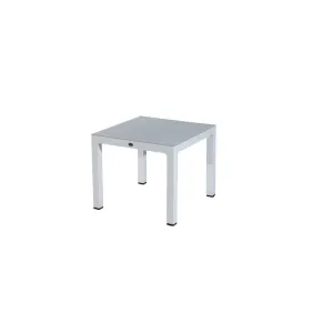 TAVOLO C/VETRO REGNUM 90X90XH75CM BIANCO
