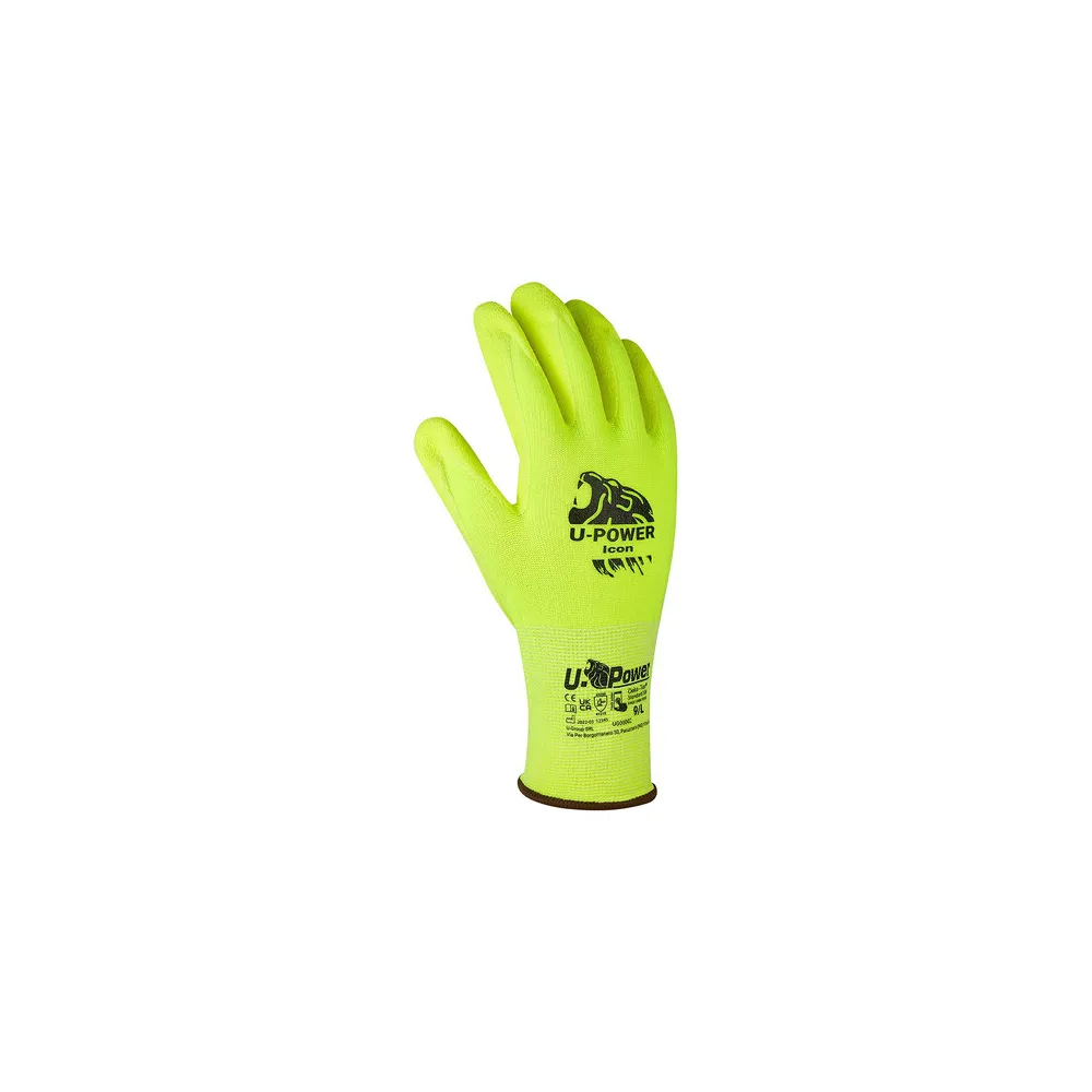 U-POWER GUANTI ICON GIALLO FLUO TAGLIA  8 (12