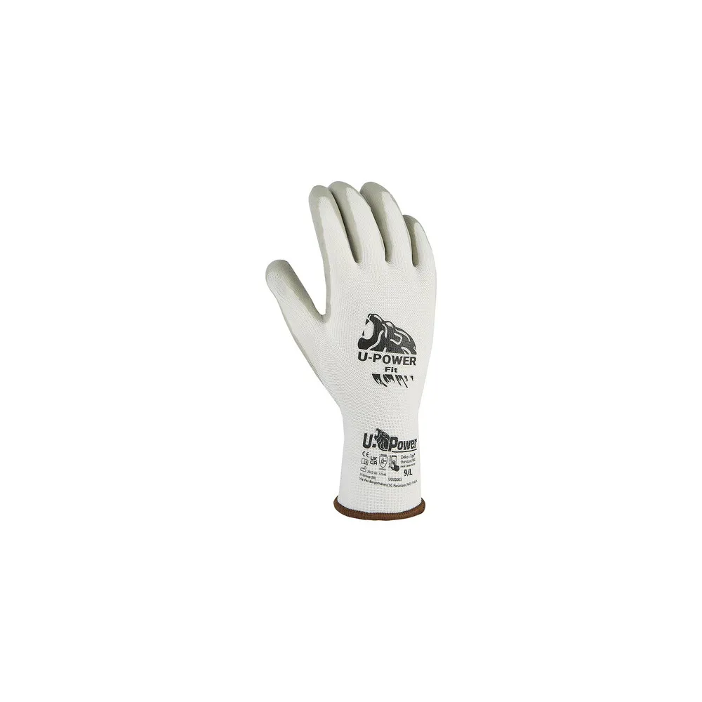 U-POWER GUANTI FIT BIANCO GRIGIO TAGLIA  9 (12