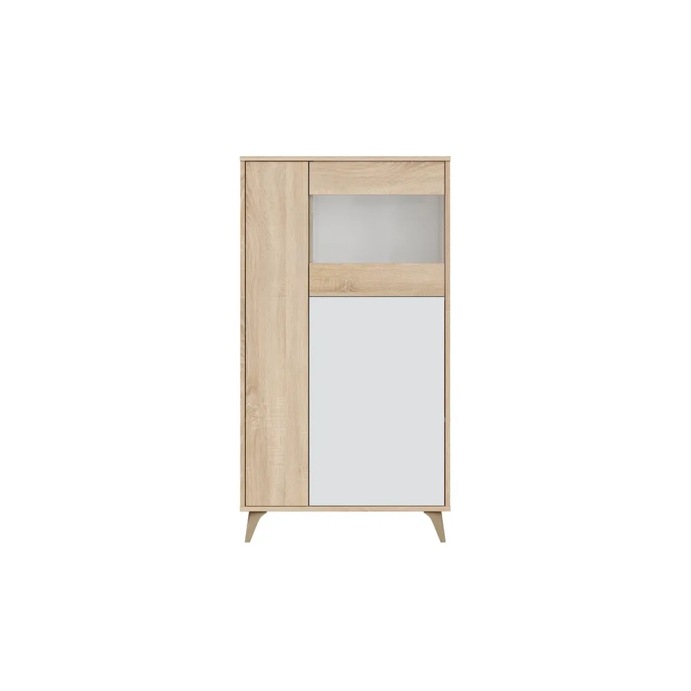 KIT MOBILE C/VETRINA 77X33XH142 CM ROVERE BIANCO KIT MOBILE C/VETRINA 77X33XH142 CM ROVERE BIANCO