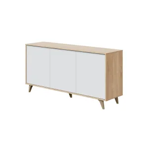 KIT CREDENZA 3 ANTE 154X40X75H ROVERE BIANCO