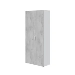 KIT MOBILE MULTIUSO 80X37XH182 CM BIANCO CEMENTO
