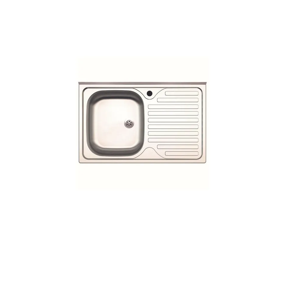 LAVELLO APPOGGIO INOX 1 VASCA SX + GOCCIOLATOIO DX 80 CM LAVELLO APPOGGIO INOX 1 VASCA SX + GOCCIOLATOIO DX 80 CM