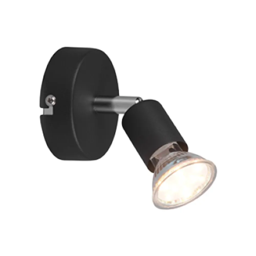 FARETTO DA PARETE PARIS 1 LUCE GU10 NERO FARETTO DA PARETE PARIS 1 LUCE GU10 NERO