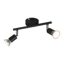 BARRA 2 FARETTI PARIS GU10 NERO