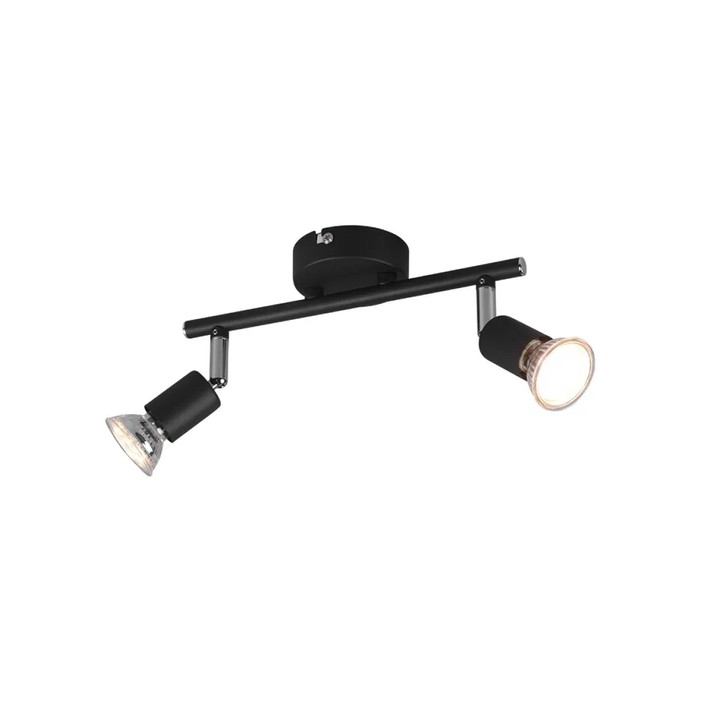 BARRA 2 FARETTI PARIS GU10 NERO