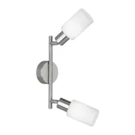 BARRA 2 FARETTI MARS E14 ACCIAIO/VETRO