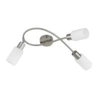 PLAFONIERA MARS 3 LUCI E14 ACCIAIO VETRO D.37