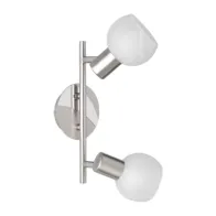 BARRA 2 FARETTI ANTIBES E14 ACCIAIO/VETRO