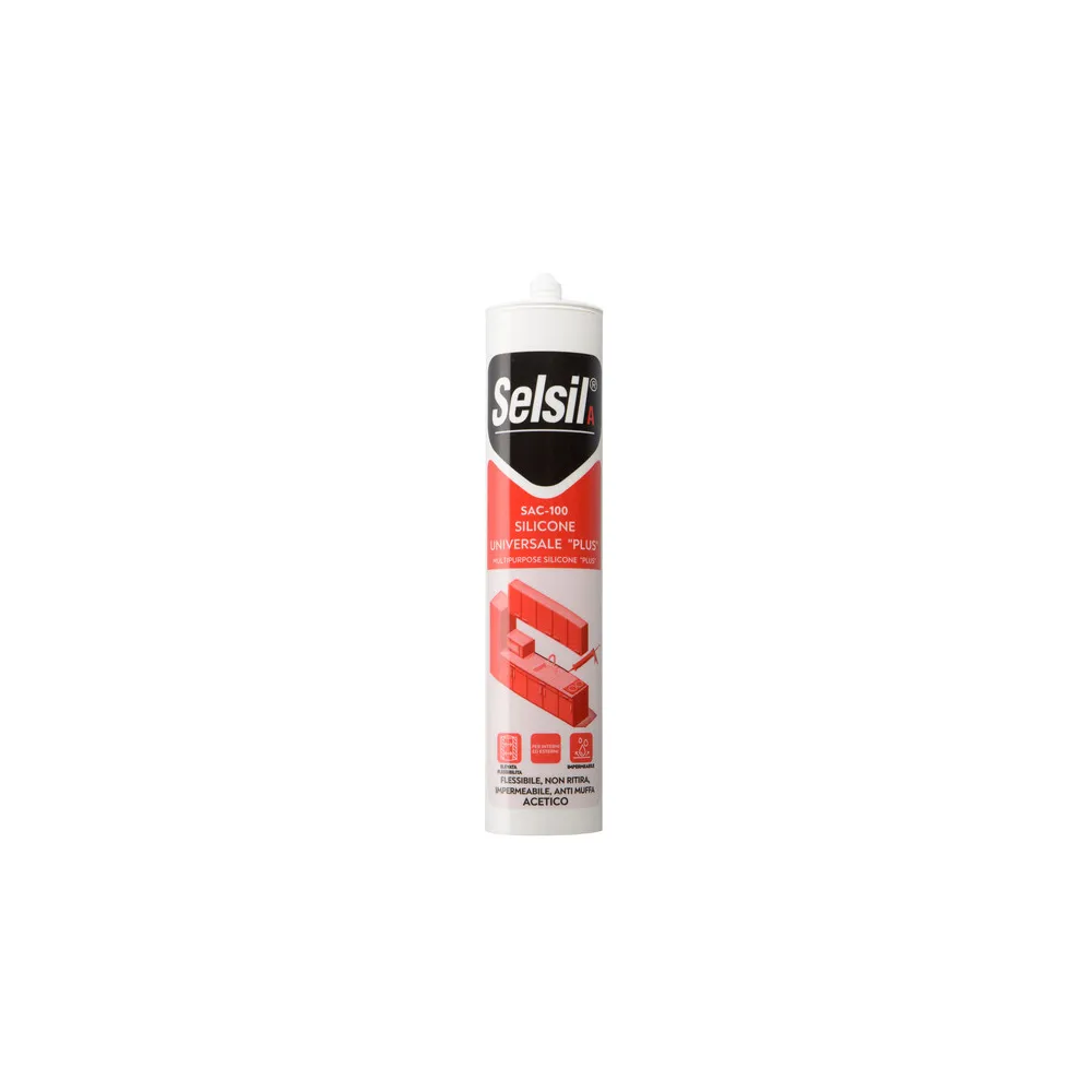 SELSIL SILICONE ACETICO PLUS TESTA MORO 280 ML RAL 8017 (25