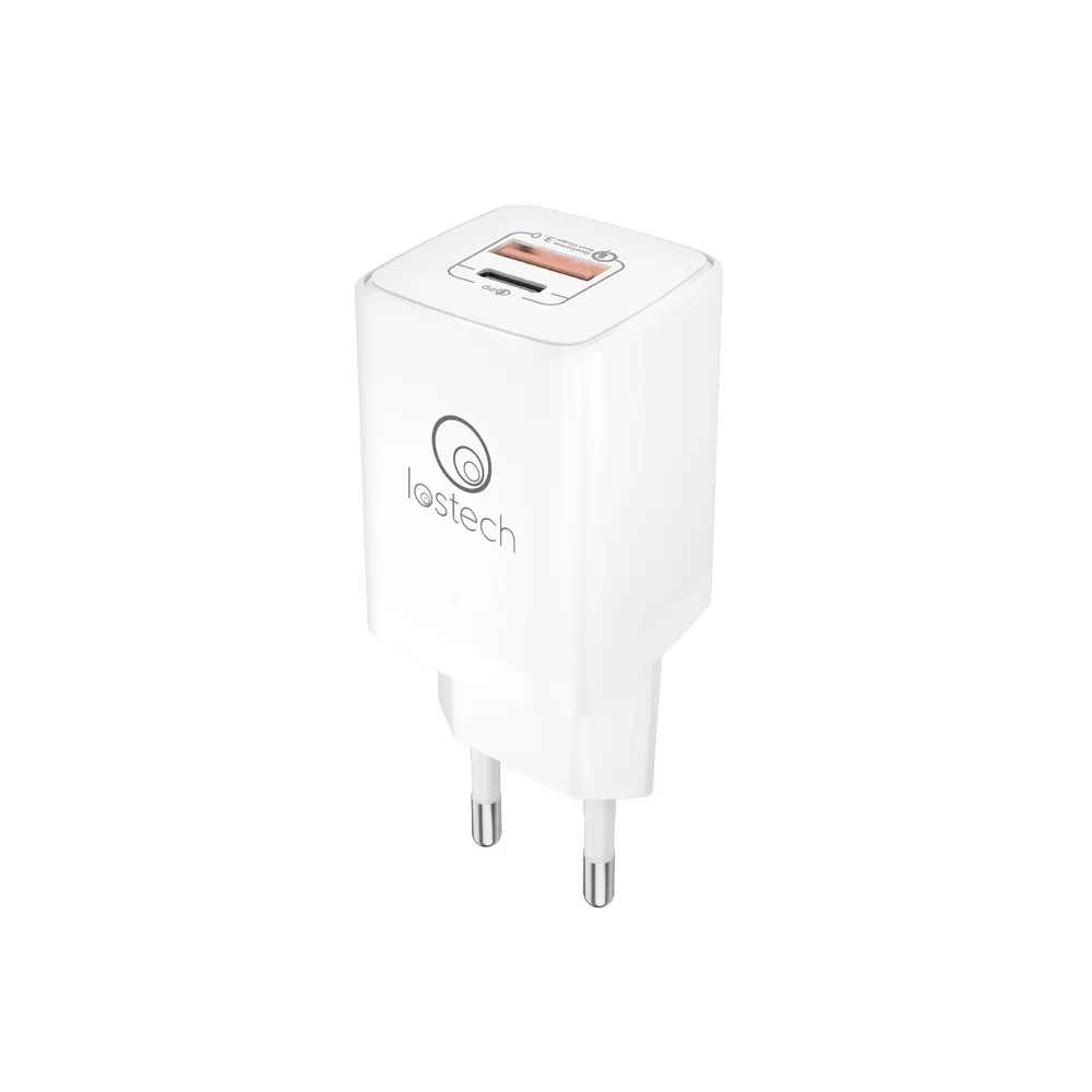 CARICATORE C/PRESA USB-A E USB-C 20W LS-NC08