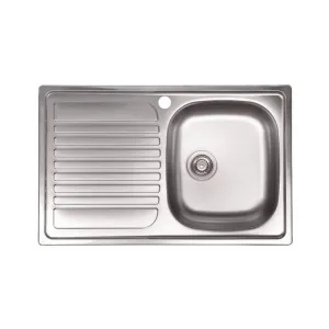 KIT LAVELLO ECO INCASSO 79X50 1 VASCA GOCCIOLATOIO SX PILETTA 3