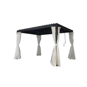 C GAZEBO PERGOLA C/LAMELLE ORIENTAB 3X3 M NERO