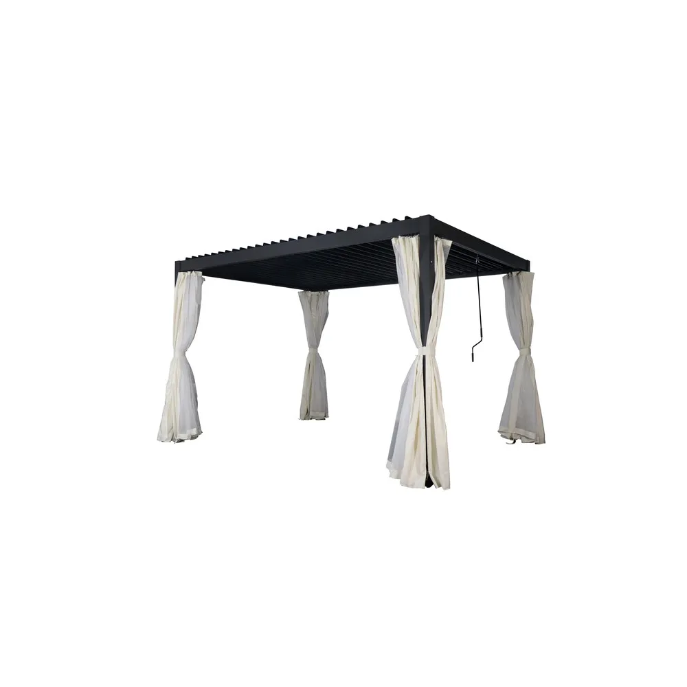 C GAZEBO PERGOLA C/LAMELLE ORIENTAB 3X4 M NERO