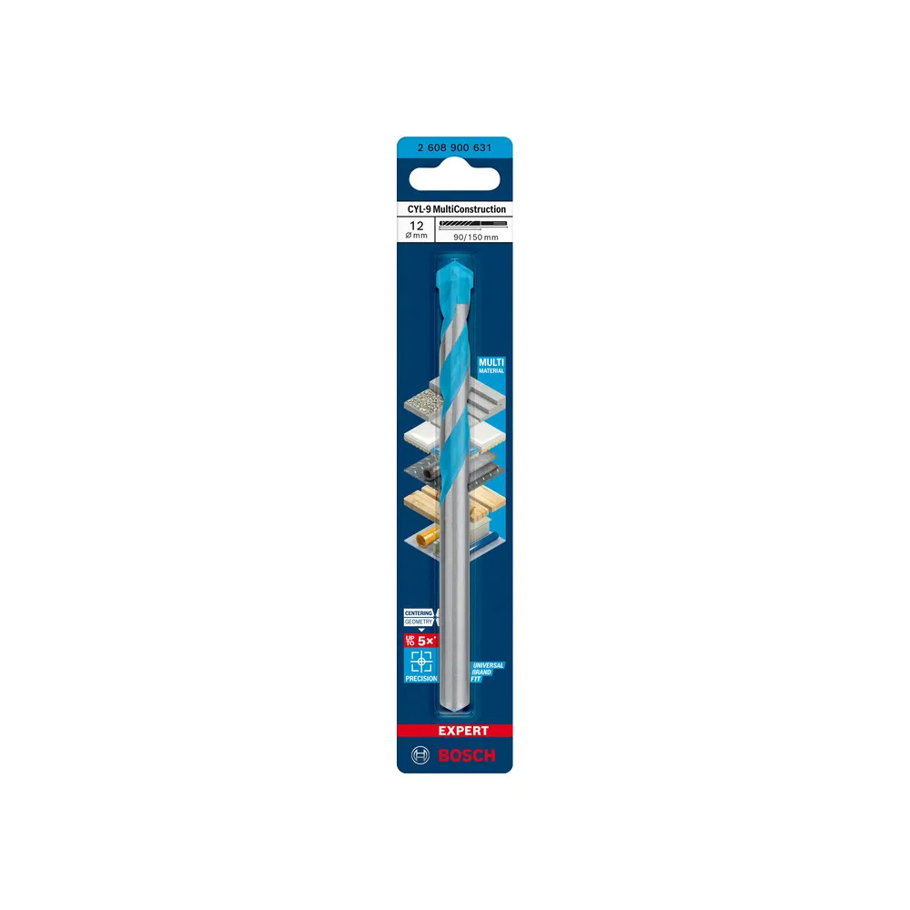 BOSCH-A PUNTA MULTICONSTRUCTION CYL-9 12X90/150 MM (5 BOSCH-A PUNTA MULTICONSTRUCTION CYL-9 12X90/150 MM (5