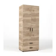 KIT ARMADIO 2 ANTE + 2 CASSETTI 80X52X205 CM ROVERE M. K358