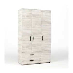 KIT ARMADIO 3 ANTE + 2 CASSETTI 120X52X205 CM BIANCO VEN.K083