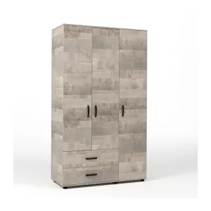 KIT ARMADIO 3 ANTE + 2 CASSETTI 120X52X205 CM ROVERE PLAT.K355