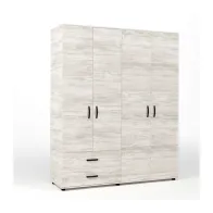 KIT ARMADIO 4 ANTE + 2 CASSETTI 160X52X205 CM BIANCO VEN.K083