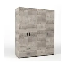 KIT ARMADIO 4 ANTE + 2 CASSETTI 160X52X205 CM ROVERE PLAT.K355