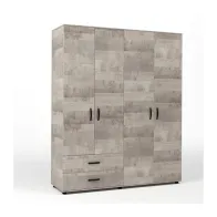 KIT ARMADIO 4 ANTE + 2 CASSETTI 160X52X205 CM ROVERE PLAT.K355